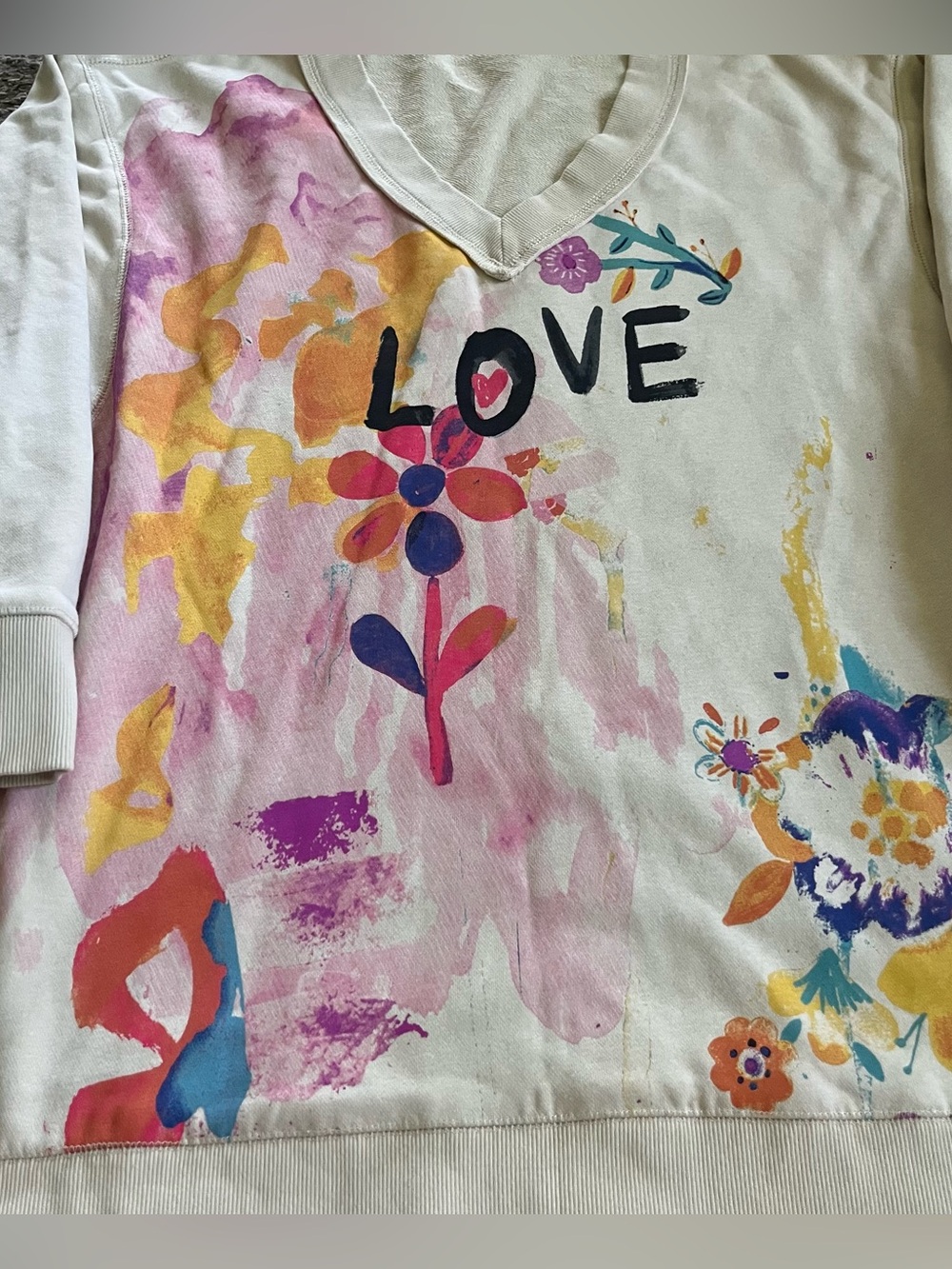 Natural Life | Life is a Canvas Oversized Sweatshirt Love Paint Boho Watercolor - Picture 3 of 9